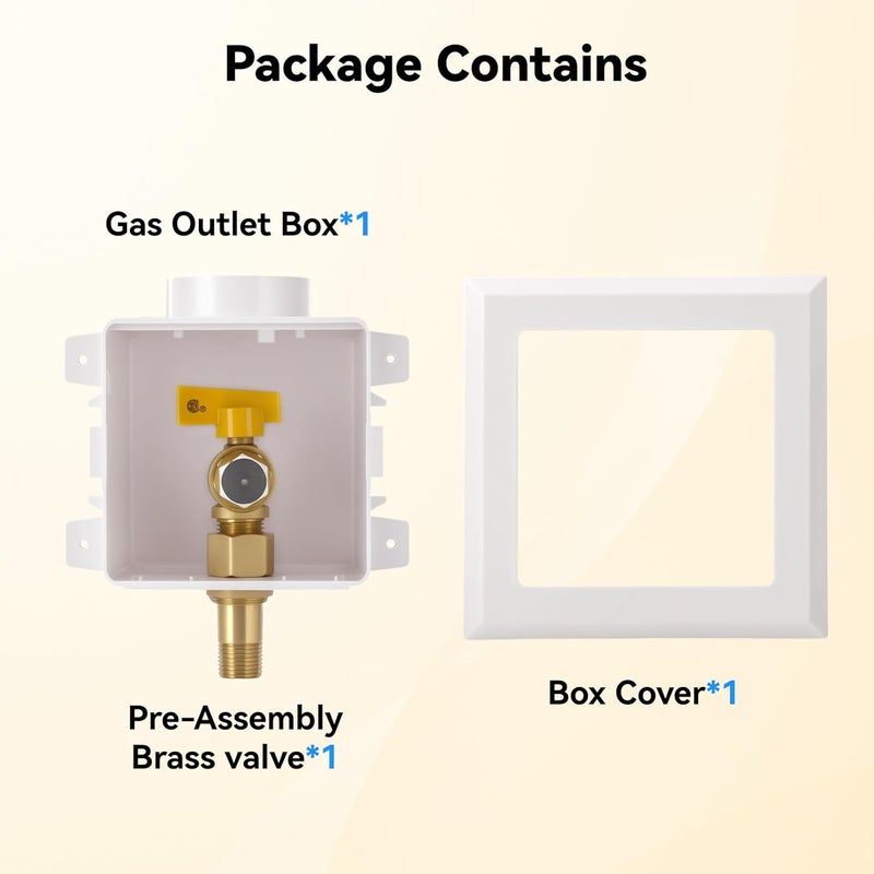 Solimeta Gas Outlet Box, 1/2" NPT, White - Image 4